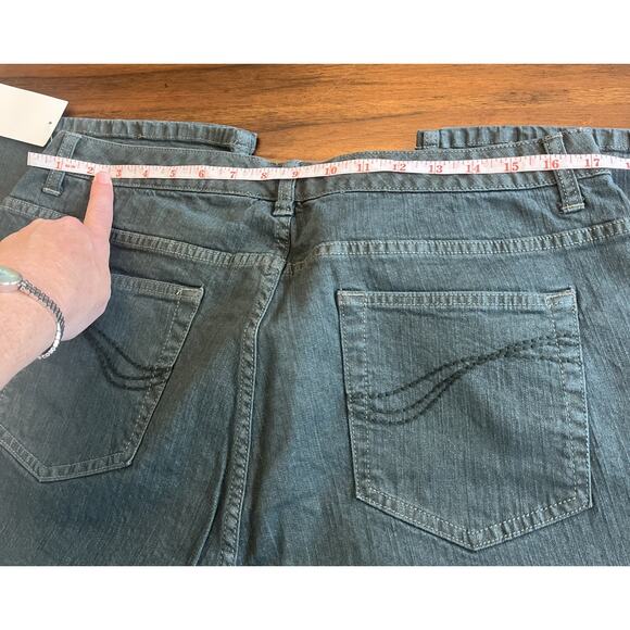 NWOT QVC Denim & Co Green Wash Denim Pants Size 20W Fallcore Campus Cabin Casual - Picture 6 of 9